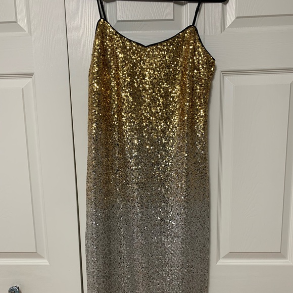 New J. Crew Collection Gwenyth Gold & Silver Ombré Sequin Slipdress Size 8 - Picture 4 of 15